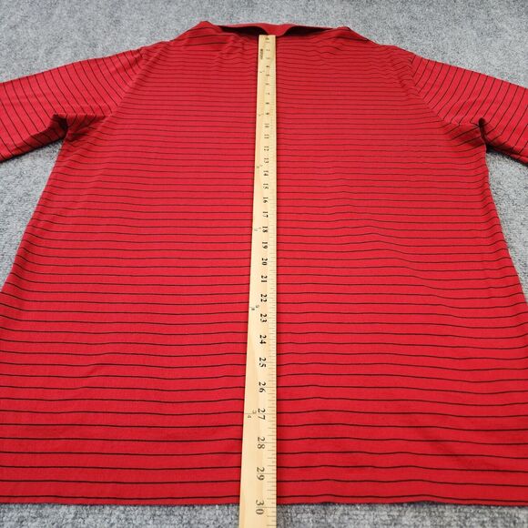 Ralph Lauren Polo Golf Shirt Men Large Red Black Stripe Short Sleeve Performance - Picture 6 of 16